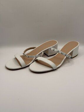Stuart Weitzman Women’s Pearly Strap Block Slide 50 Sandal Heel Sz 10.5